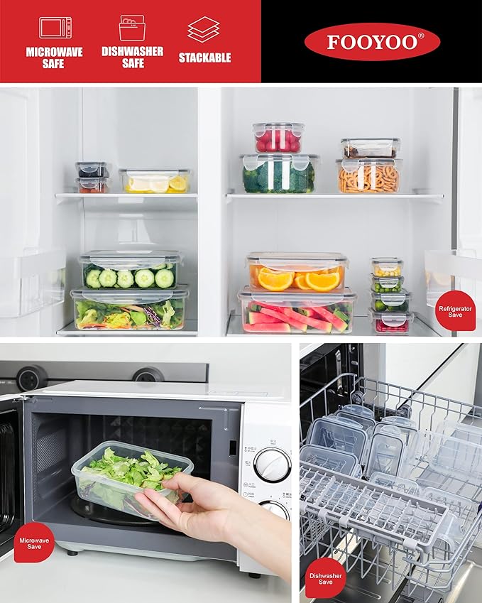 56 Pcs Large Food Storage Containers Set with Lids, Airtight Plastic Containers for Pantry & Kitchen Organization, BPA-Free, Leak-Proof