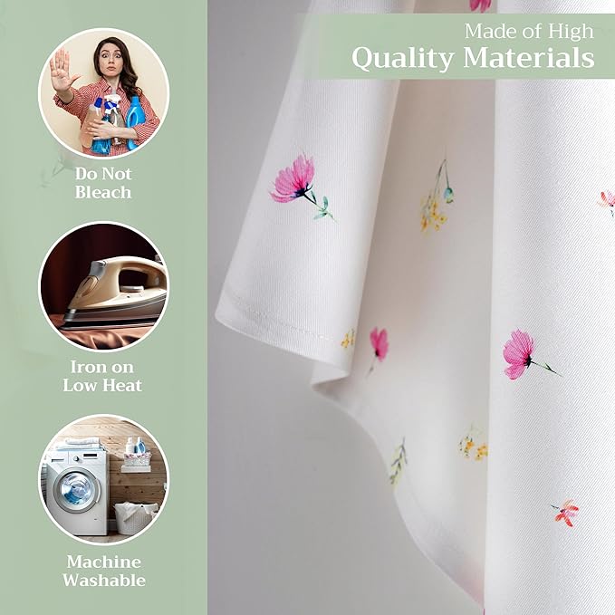Maison d' Hermine Kitchen Towels Set of 2 100% Cotton 27.50" x 20" Reusable Cloth Tea Dish Towels Absorbent with Hanging Loop for Kitchen, Dining, Cocktail Parties Spring/Summer (Flower in The Field)