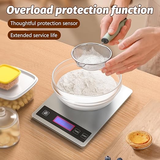 33lb Digital Scale Kitchen Food Scale Weight Grams and Ounces Pounds/Ounces/Grams be Freely Changed for Daily Use, Home Baking Stainless Steel Material
