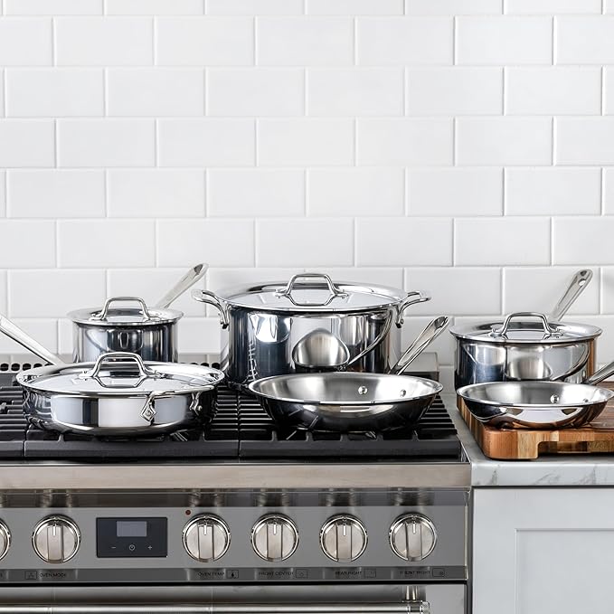 All-Clad 401488R Stainless Steel Tri-Ply 10-Piece Cookware Set