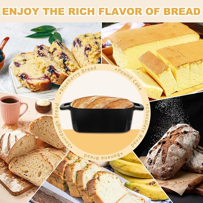 Oval Enameled Dutch Oven for Bread Baking - 3.6QT Cast Iron Sourdough Bread Pan with Lid