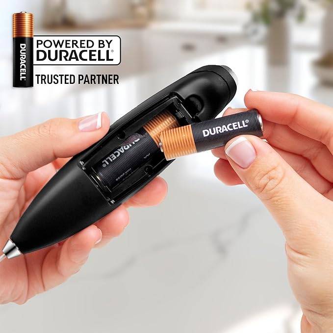 Zulay Kitchen Powerful Milk Frother Wand With 4 AA Duracell Batteries - Ultra Fast Handheld Drink Mixer - Electric Whisk Foam Maker for Coffee, Lattes, Cappuccino, Matcha & Creamer