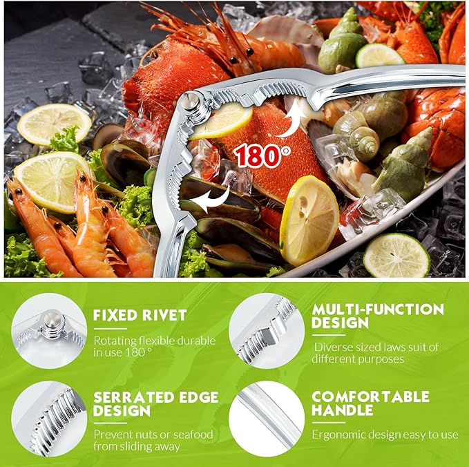 Therwen 50 Pack Nut Crackers Bulk Heavy Duty Nut Seafood Crab Leg Claw Crackers Opener Tool for Nuts Walnuts Shellfish Home Restaurant Kitchen Crumbled Tools