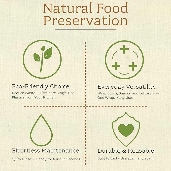 Zenlogy Reusable Beeswax Food Storage Wrap, Eco Friendly Alternative, Sustainable Organic Cut to Size Cotton Beeswax Wraps, 1 Roll, 13in x 55in (33cm x 140cm)