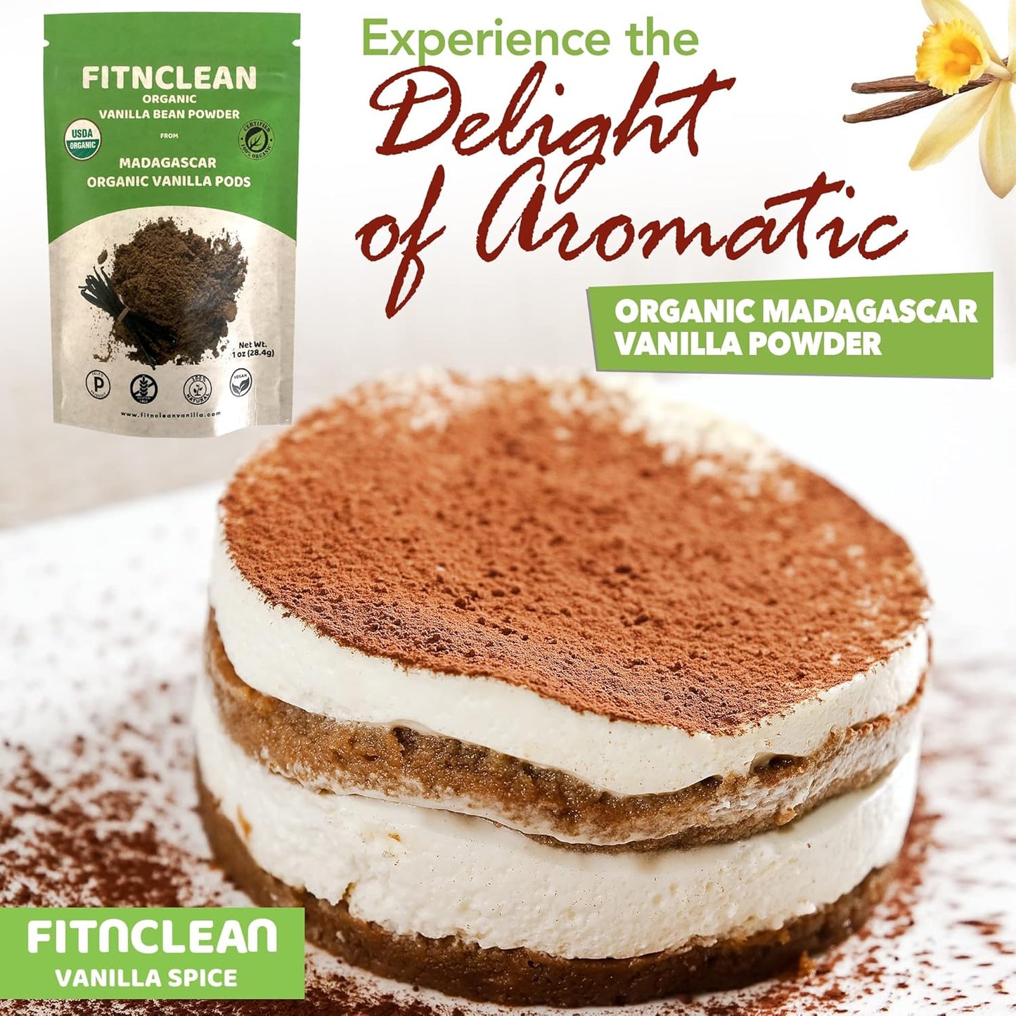1oz Certified USDA Organic Madagascar Vanilla Bean Powder. Raw Natural Pure Unsweetened No Additives NON-GMO