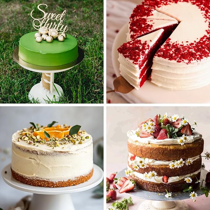 HUAKENER 10 Inch Round Cake Pan, 3 Pack Silicone Cake Molds with 100 Pieces Parchment Paper, Nonstick Cake Molds for Birthday Cakes, Layer Cakes, Cheese Caks, Chocolate Cakes