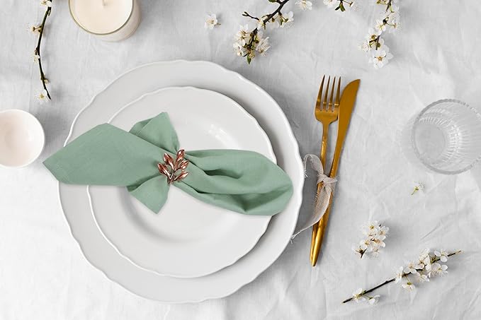 ANA Cloth Napkins Set of 12 (17.5x17.5) inch 100% Cotton Dinner Napkin Washable Hotel Quality Reusable Kitchen & Table Linen for Fall Thanksgiving Family Dinners Weddings & Everyday Use - Teal
