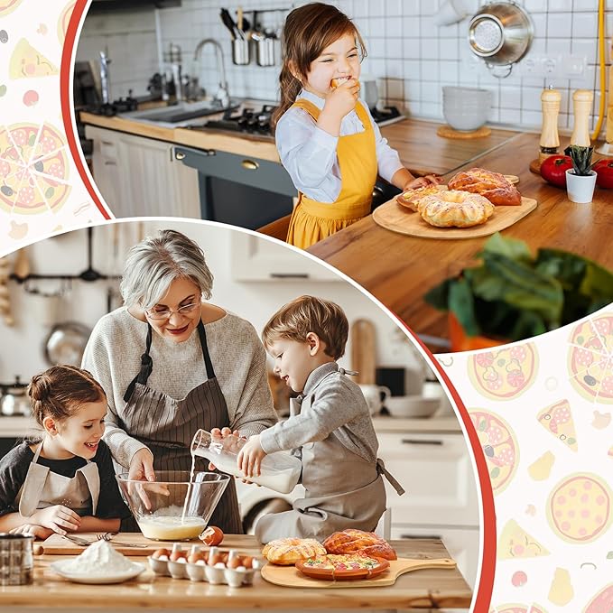 Norme 6 Pcs Bamboo Pizza Peel Set, Wooden Pizza Paddle with Handle, Wood Cutting Board, Oven Accessory for Breads, Cheese, Fruit, Vegetables, Kitchen Accessories(16.5 x 12 Inch)