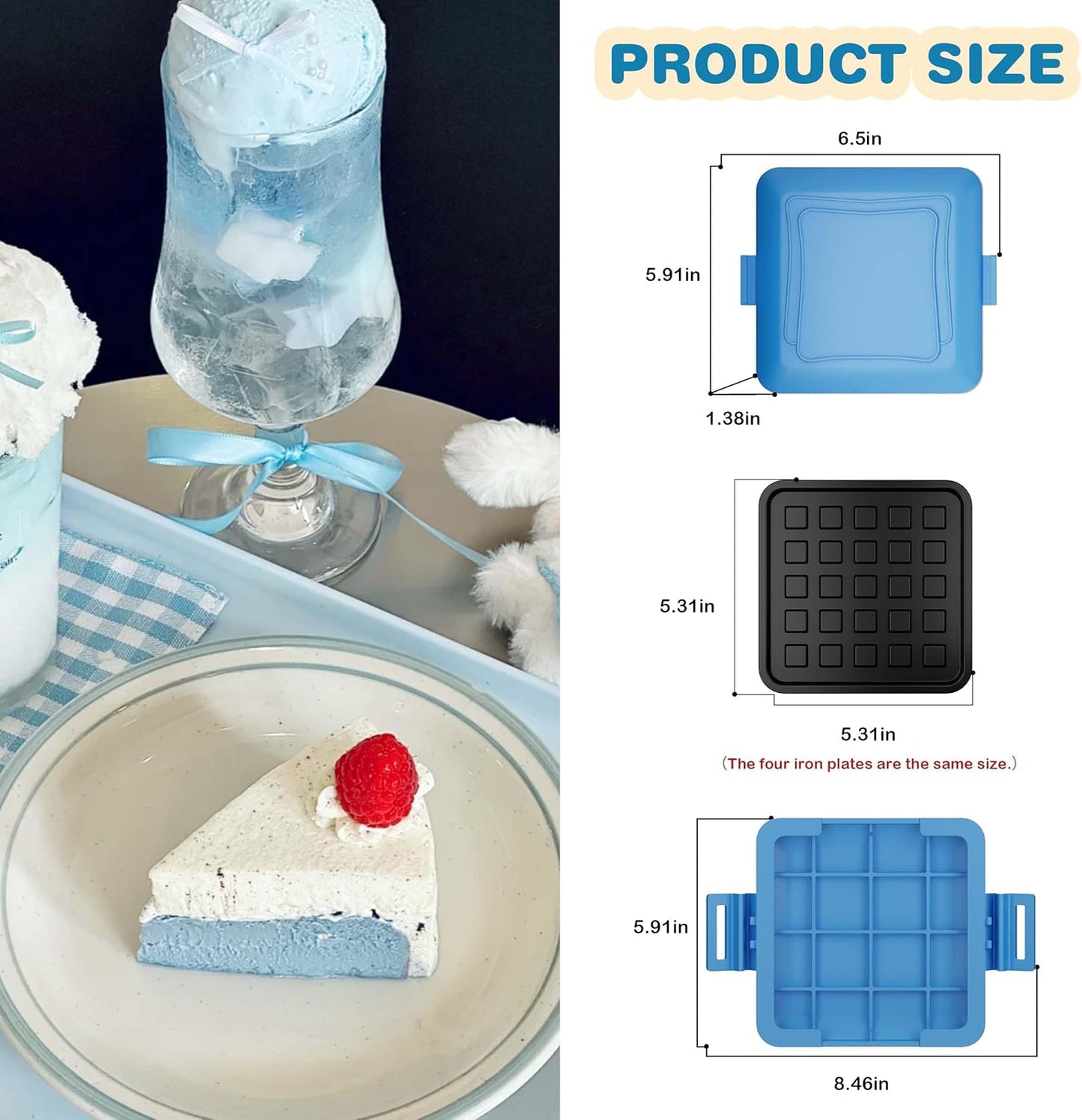 Microwave Grilled Cheese & Breakfast Maker - Fast Cook Waffle, Panini & Sandwich Press (<5 Min), Microwave Cookware, Dishwasher Safe,Easy Clean,2-in-1 Set(4 PCS)