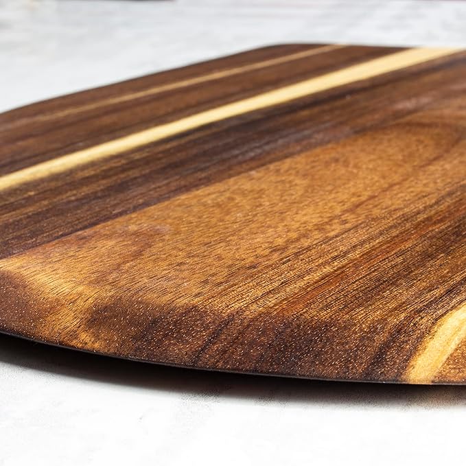 Totally Bamboo Rock & Branch Acacia Wood Pizza Peel, 13.75 Inch Wooden Pizza Paddle with Handle, Great for the Oven and Grill