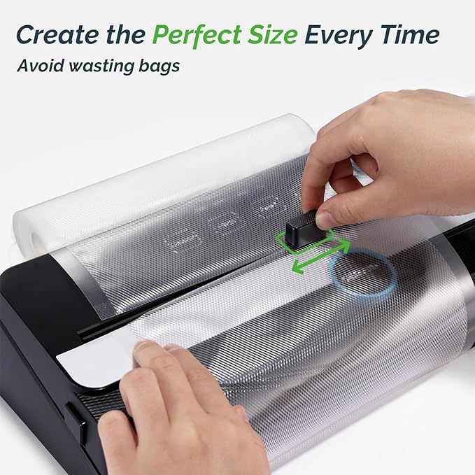 GERYON Vacuum Sealer Rolls, 2 Packs 8" x 50' Food Vacuum Sealer Bags Rolls Work with All Brand Food Sealer Machine