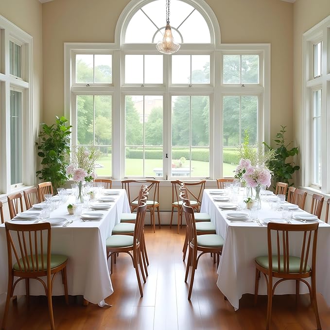 Fitable 10 Pack Rectangle Tablecloths: Stain Resistant Wrinkle Free Fabric Table Clothes, Washable Reusable Polyester Table Covers for Wedding Party Birthday Banquet Reception(White, 70x120 Inch)