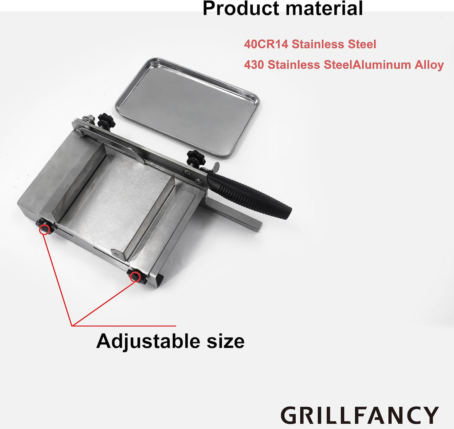 Meat slicer, GrillFancy stainless steel heavy manual frozen meat slicer, beef and lamb roll food slicer, suitable for home cooking, Cheese slicing, BBQ slicing, easy to use