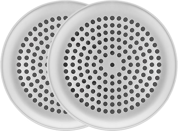 Fat Daddio's PZ-9SET Anodized Aluminum Pizza Pan, 9 Inch, Set of 2