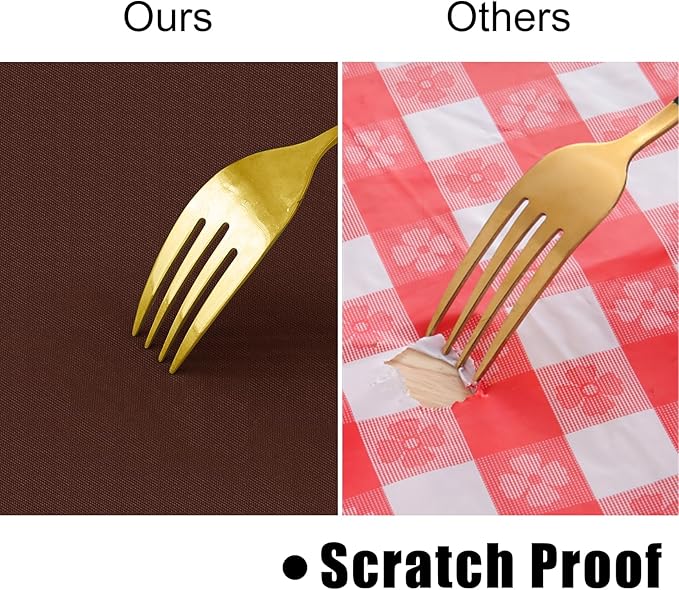 homing Rectangle Vinyl Tablecloth, Waterproof Spillproof Plastic Flannel Backed Table Cloth, Wipe Clean Table Cover for Autumn, Thanksgiving, Harvest Parties (Coffee, 60" x 120")