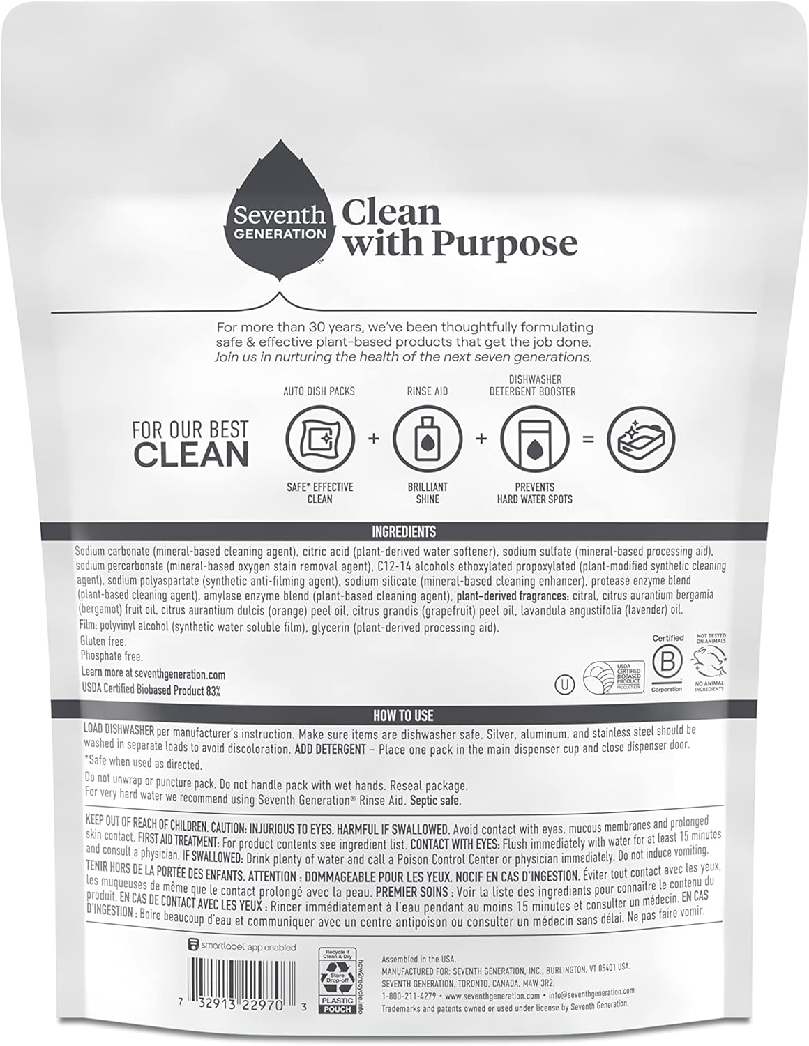 Seventh Generation Dish AUTO PAC PWR 18PC, Multi, Ultra Power Plus, 18 Count