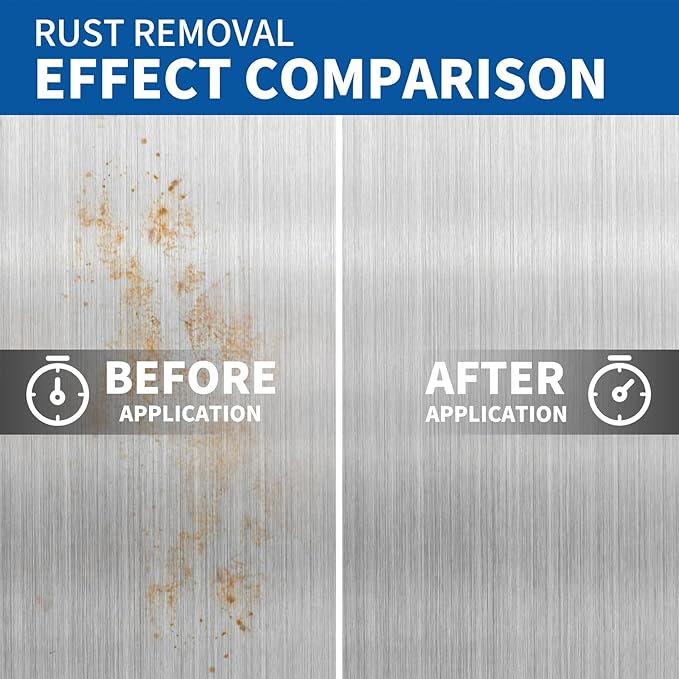 Rust Remover for Stainless Steel, Rust Stain Remover & Cleaner for Stainless Steel Appliances and Furniture - Ideal for Grill, Fridge, Knife or Pan & more - 3.72 Fl Oz