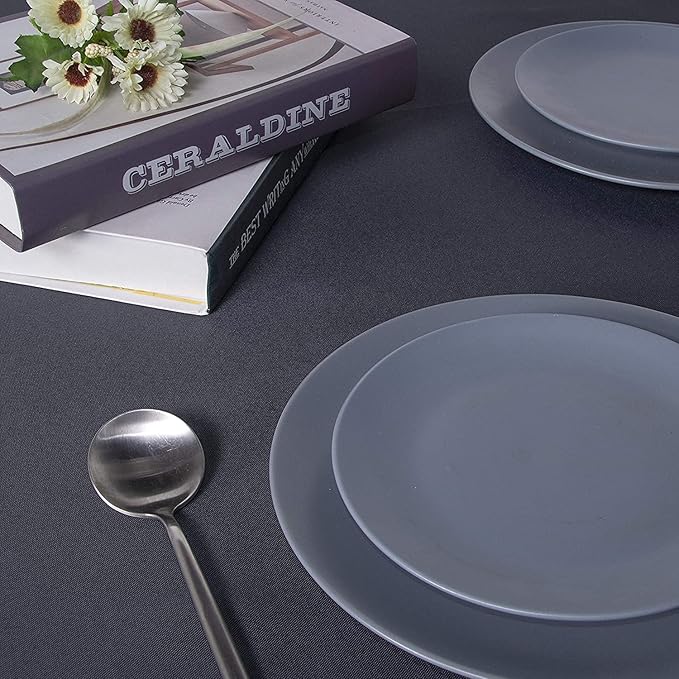 sancua Rectangle Tablecloth - 70 x 120 Inch - Stain and Wrinkle Resistant Washable Polyester Table Cloth, Decorative Fabric Table Cover for Dining Tables, Buffet Parties and Camping, Grey