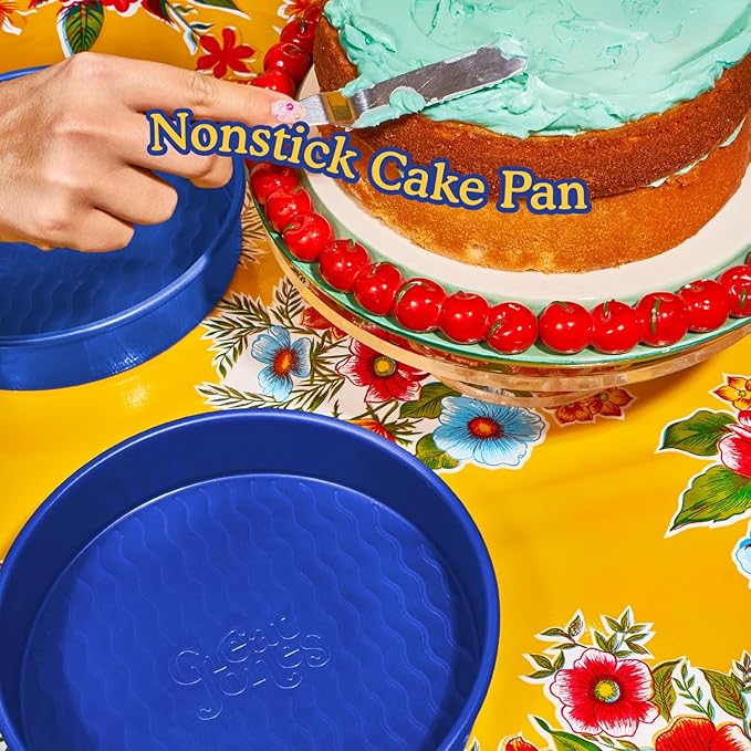 Great Jones Patty Cake (Raspberry)| Nonstick 9-Inch Round Cake Pan | Heavy-Duty Aluminized Steel | Easy Release Coating | Oven-Safe Up to 450°F | Even Heat Distribution | Dishwasher-Friendly