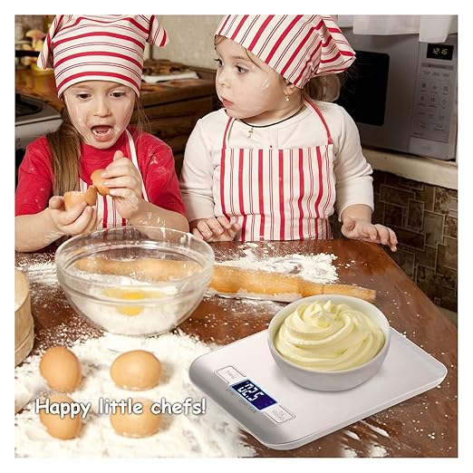 Digital Kitchen Scale, Multifunction Food Scale with Tare Function, Precise Weight Measurement in Grams or Ounces, 4 Unit Conversions, Compact Design for Cooking and Baking