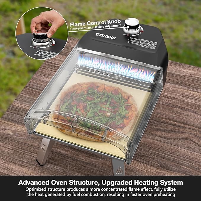 Gas Pizza Oven Outdoor - Portable Propane Pizza Ovens for Outside - Professional Pizza Stove with 13 inch Pizza Stone, Ideal for Any Outdoor Kitchen
