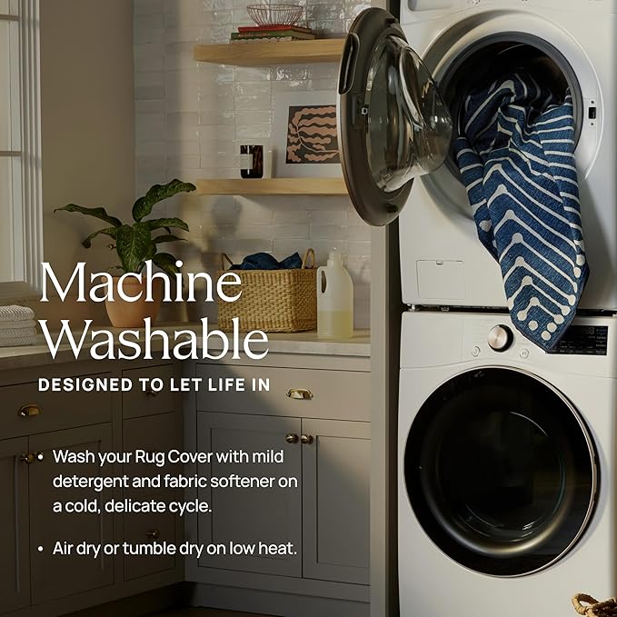 RUGGABLE Washable Vintage Runner Rug – Kamran Admiral Blue 2.5x10, Stain-Resistant, Non-Slip Hallway Runner – Machine Washable Rug for Hallway, Entryway, Living Room & Kitchen–with Standard Pad