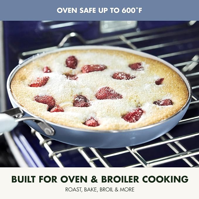 GreenPan Nova 10” Frying Pan Skillet and 4.37QT Sauté Pan with Lid, Oprah’s Favorite Things 2024, PFAS-Free Ceramic Nonstick, Induction Suitable, Sear, Fry, Broil, Dishwasher & Oven Safe, Ocean Blue