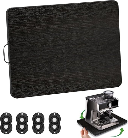 Appliance Slider, Sliding Tray for Coffee Maker, Coffee Pot Slider for Countertop, 360° Rolling Tray Appliance Slider for Kitchen Appliances- Black (12.5” X 16”)