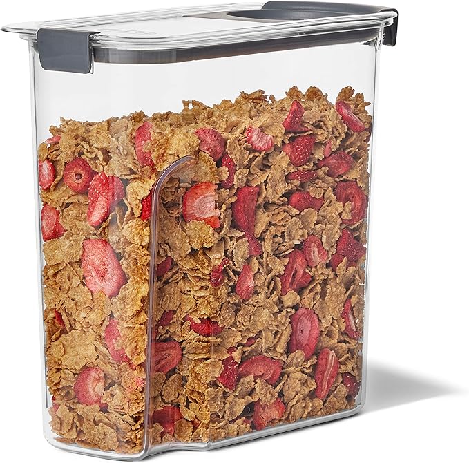Rubbermaid Brilliance Airtight Cereal Food Storage Container, Shatterproof, BPA-Free and Dishwasher-Safe, 32oz Capacity
