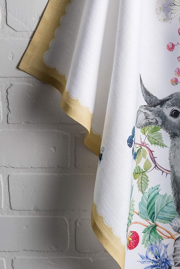 Maison d' Hermine Kitchen Towels Set of 3 100% Cotton 27.50" x 20" Reusable Cloth Tea Dish Towels Absorbent with Hanging Loop for Kitchen, Home, Dining, Cocktail Parties Spring/Summer (Printemps)