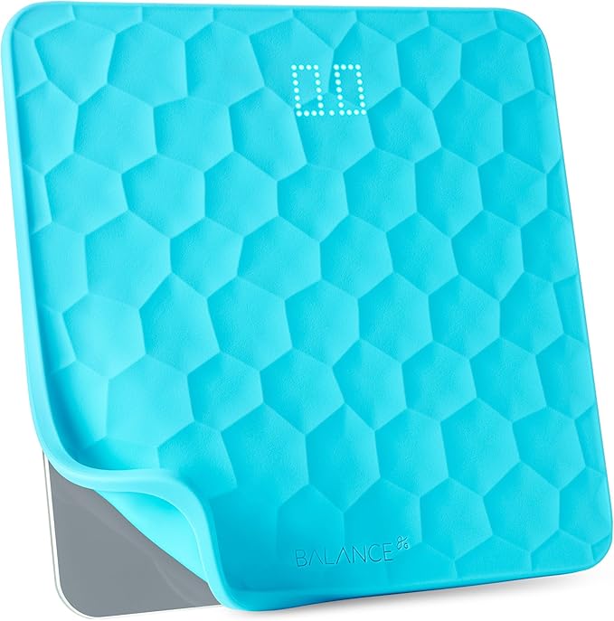 Greater Goods Colorful Designer Bathroom Scale: Non-Slip Silicone Cover, Hidden LED Display, Spot-On Precision, 400 lb Capacity