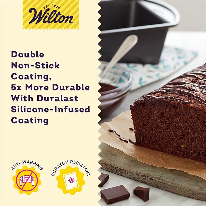Wilton Platinum Non-Stick 9 x 5 in Loaf Pan, Stainless Steel Bakeware, Made without PFAS, Packaging May Vary