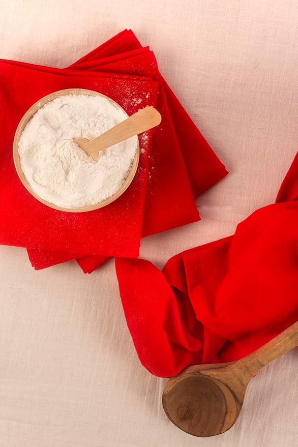 DG Collections 100% Cotton Flour Sack Towels – 12 Pack, 27x27 Inches, Red, Lint-Free, Pre-Washed, Hemmed Edges – Reusable Kitchen Towels for Cleaning, Embroidery, Printing & Crafts - Red