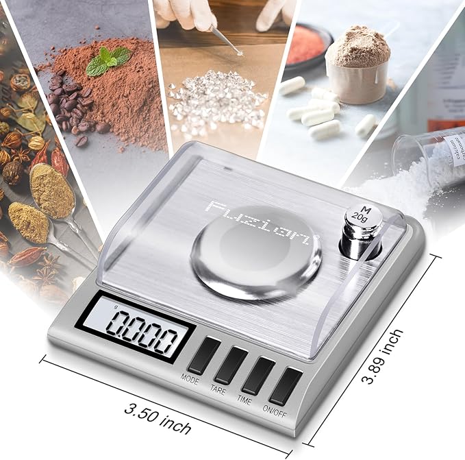 Fuzion Milligram Scale, 50g/0.001g Digital Milligram Scale with Calibration Weights, Jewelry and Gem Scale, Mg Scale for Powder, Reloading, Includes Scoop, Powder Pan and Tweezers