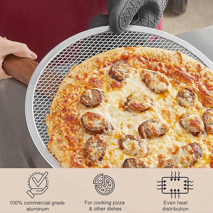 LRui Pizza Screen,12 Inch,12 Pack,Seamless Aluminum Pizza Pan With Holes.