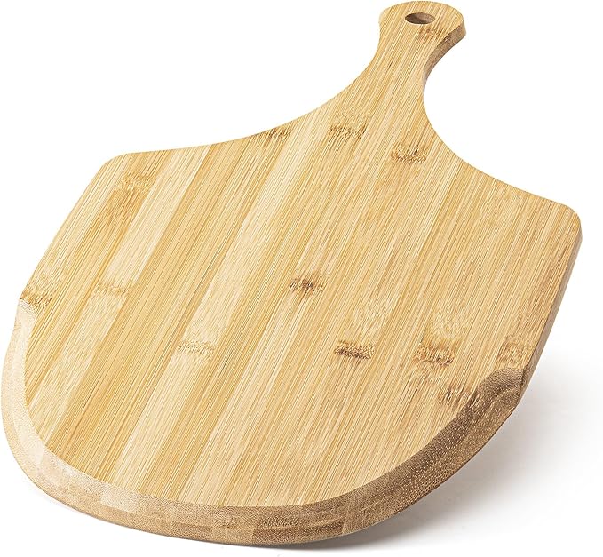 Pizza Peel, Premium Bamboo Pizza Spatula Paddle Cutting Board Handle (Baking Pizza, Bread, Cutting Fruit, Vegetables, Cheese)