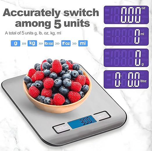 Maverick Digital Kitchen Scale, Accurate Grams & Ounces for Cooking, Baking, and Meal Prep, Great for Keto and Weight Management, Sturdy Stainless Steel with Easy-to-Read Digital Screen