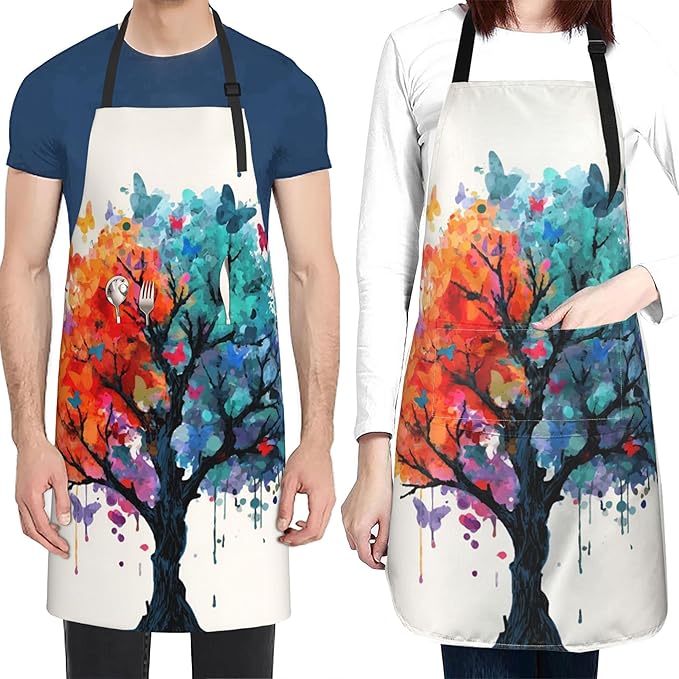 Funny Animal Apron with 2 Pockets Waterproof for Men Women Kitchen Garden Decor