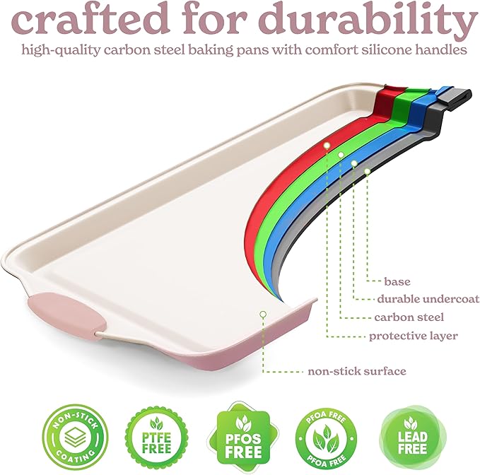 Country Kitchen Nonstick Stackable Bakeware Set - Durable, Easy Release Baking Set- 22 Pc. Includes Silicone Muffin Cups