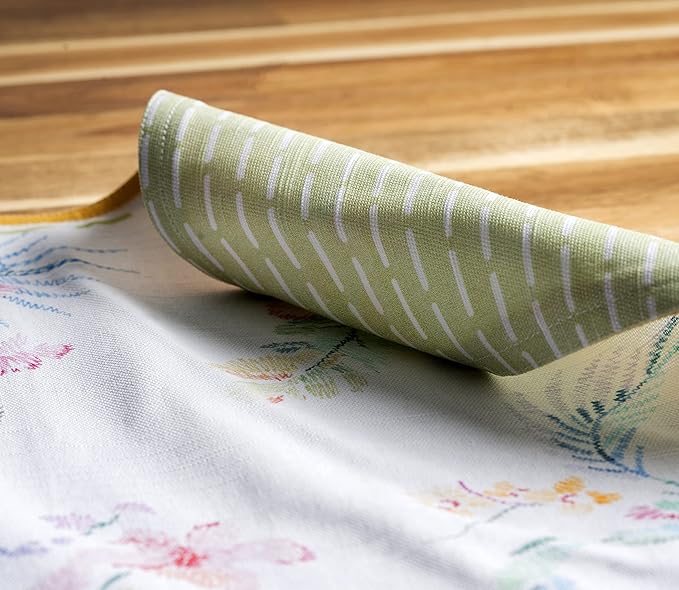 Maison d' Hermine Placemats Set of 4 100% Cotton Washable Cloth Place Mats, Reusable Table Mats for Kitchen Dining Decoration, Party, Wedding, Restaurant Spring/Summer (Paradise Island, 13" x 19")