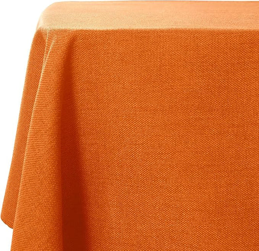 Table Cloth Rectangle Table Cover 55x95 Inches Faux Linen Wrinkle Free and Waterproof Pumpkin Orange Rectangle Tablecloth for Kitchen Dining Party Buffet Wedding