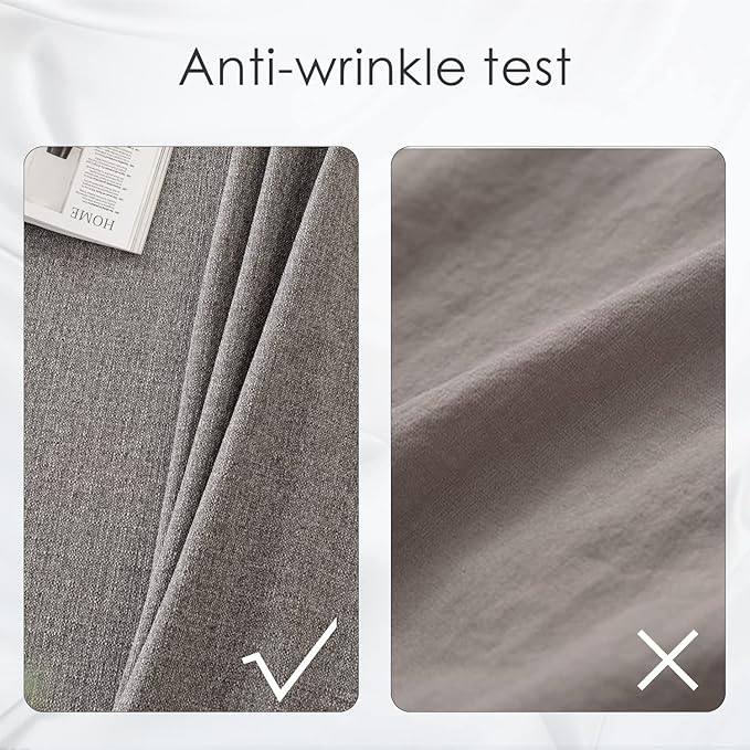 BALCONY & FALCON Small Square Tablecloth Washable Wrinkle Resistant and Water Proof Table Cloth Decorative Linen Tablecloths for Bedside End Table Bedroom Nightstand (Gray, 35x35)