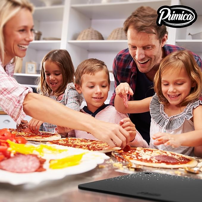 Primica Pizza Steel for Oven & Grill 13.6" x 13.6" The Ultimate Crust Game Changer, Perfect for Oven Baked Pizza with higher Conductivity, Premium Baking Alternative to Pan and Stone
