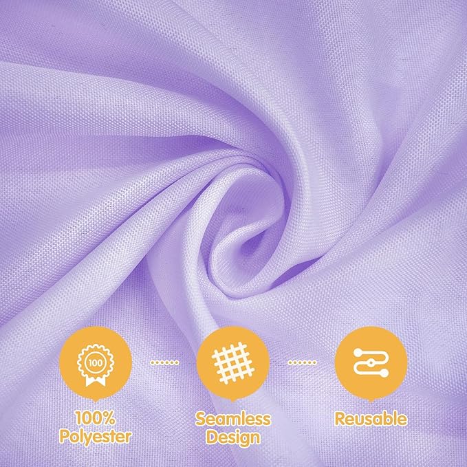 BRILLMAX 6 Pack Lavender Round Tablecloths 90 Inch - Circle Bulk Linen Polyester Fabric Washable Table Cloth Cover for Wedding Reception Banquet Birthday Party Buffet Restaurant