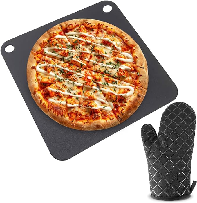 Pizza Steel, Pizza Steel for Oven - Durable Steel as Alternative to Pizza Stone - Baking’s, Steel Platform with Finger Hole for Baking Pizza and Bread