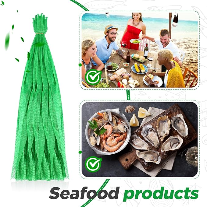 Windyun 1000 Pcs 20 Inch Mesh Produce Bags Reusable Nylon Netting Bulk, Fits Storage Egg Vegetable Seafood Fruits Grocery Bags (Green)