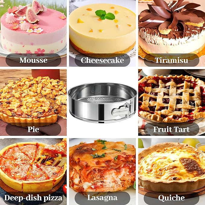 9 Inch Springform Pan 304 Stainless Steel Nonstick Springform Cake Pan with Removable Bottom, Round Spring Form Cheesecake Pans