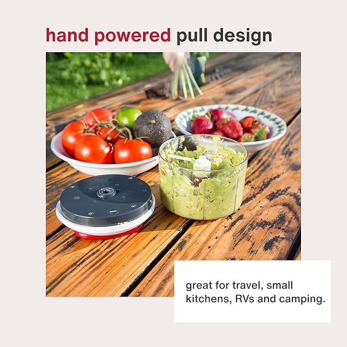 Zyliss Easy Pull Food Chopper and Manual Food Processor - Hand-Held Slicer & Dicer for Fruits & Vegetables - Easy Pull Manual Food Chopper - Cooking Gadgets & Kitchen Essentials - Easy Pull 2.0