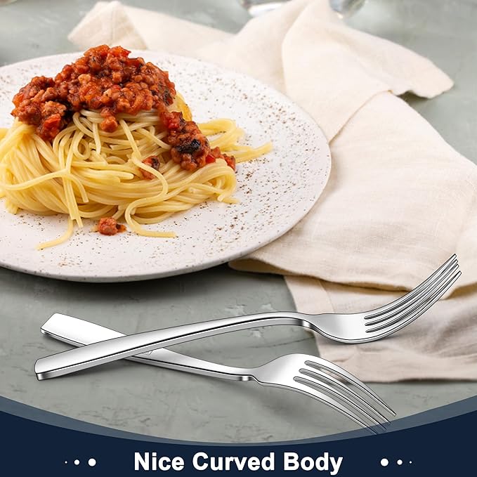 Herogo Heavy Duty Stainless Steel Silverware Set, 60-Piece Heavy Weight Flatware Cutlery Set for 12, Modern Tableware Eating Utensils for Home Hotel Wedding, Dishwasher Safe, Mirror Polished