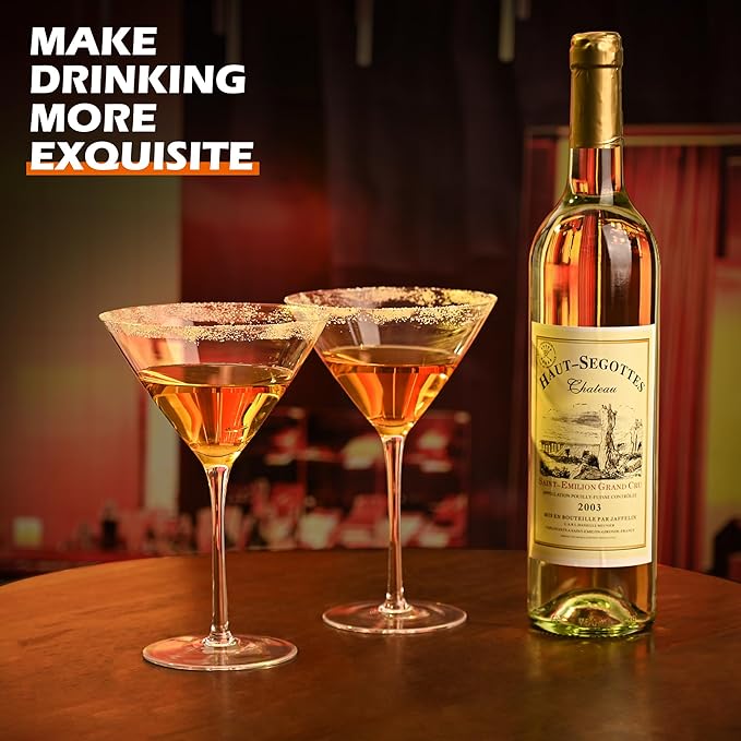 10oz Large Martini Glasses Set of 4,Classic Crystal Cocktail Glasses,Hand Blown Martini Glass for Espresso Martini, Cosmopolitan, Manhattan, Home Bar Gift Set